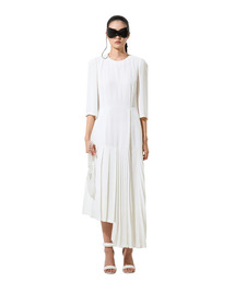 GREEDILOUS（グリディアス）の「Solid White Pleats Hem Dress 3/4 Sleeve（ワンピース）」