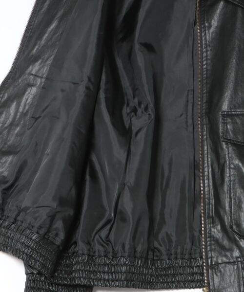 ScoLar（スカラー）の「ScoLar(スカラー) ネコ刺繍フェイクレザー×裏地ブルゾン（ブルゾン・レディース・ブラック・MEDIUM）」の15枚目の写真