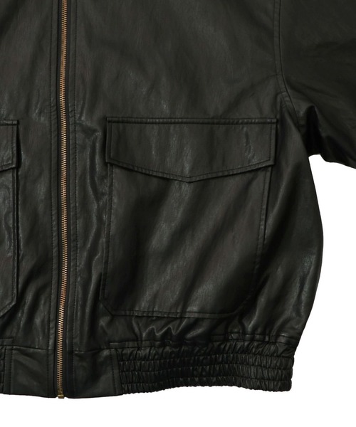 ScoLar（スカラー）の「ScoLar(スカラー) ネコ刺繍フェイクレザー×裏地ブルゾン（ブルゾン・レディース・ブラック・MEDIUM）」の12枚目の写真