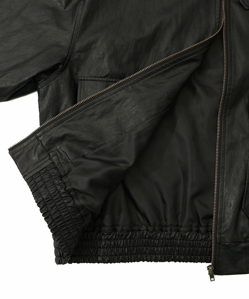 ScoLar（スカラー）の「ScoLar(スカラー) ネコ刺繍フェイクレザー×裏地ブルゾン（ブルゾン・レディース・ブラック・MEDIUM）」の13枚目の写真