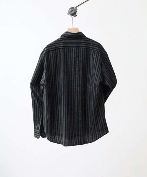 Ree&Mee(リーアンドミー)の「Ree&Mee ブロックチェック ストライプ ネルシャツ 起毛 長袖 シャツ(シャツ/ブラウス・メンズ・ブラック系2/その他2/その他1/ブラック系1・L/M/LL)」の16枚目の写真