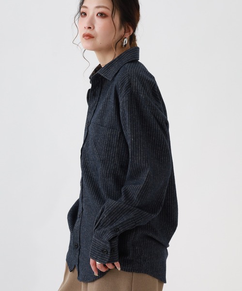 Ree&Mee(リーアンドミー)の「Ree&Mee ブロックチェック ストライプ ネルシャツ 起毛 長袖 シャツ(シャツ/ブラウス・メンズ・ブラック系2/その他2/その他1/ブラック系1・L/M/LL)」の20枚目の写真