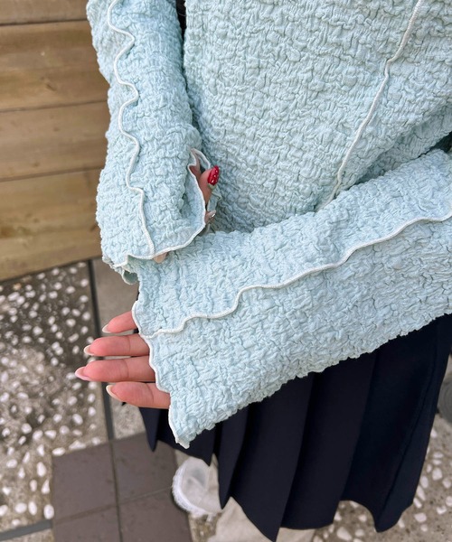 WC（ダブル シー）の「メロウパイピングロンT（Tシャツ/カットソー・レディース・アイボリー/サックスブルー・FREE）」の16枚目の写真