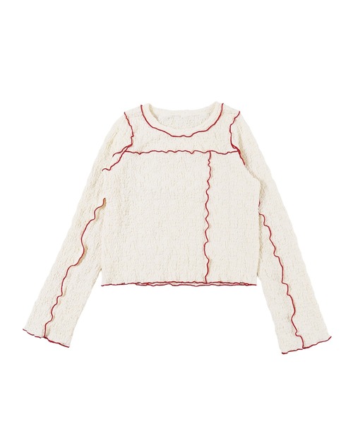 WC（ダブル シー）の「メロウパイピングロンT（Tシャツ/カットソー・レディース・アイボリー/サックスブルー・FREE）」の17枚目の写真