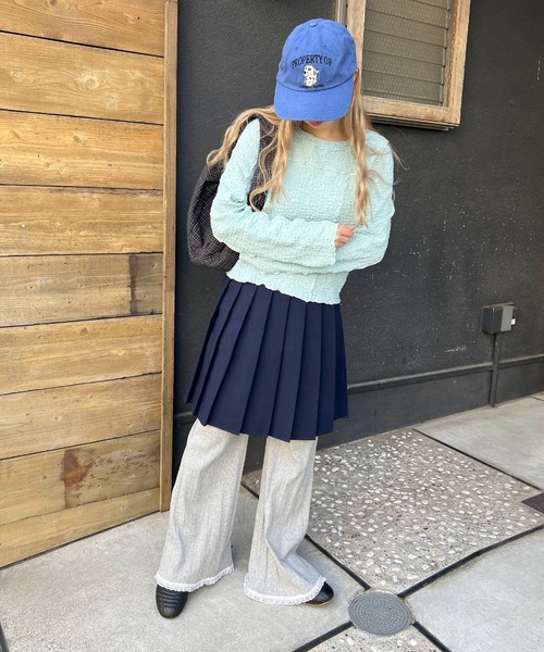 WC（ダブル シー）の「メロウパイピングロンT（Tシャツ/カットソー・レディース・アイボリー/サックスブルー・FREE）」の15枚目の写真