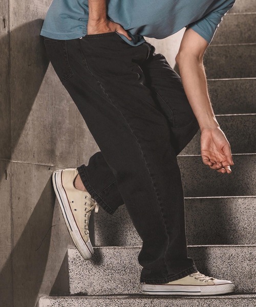 WONDER WALL MOTEL（ワンダーウォールモーテル）の「mp14447-AGING BLACK DENIM 5POCKET PANTS ブラックデニムパンツ(26SSPT004)（デニムパンツ・メンズ・ブラック・XL/L/M/S）」の3枚目の写真