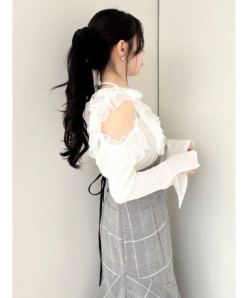 dazzlin（ダズリン）の「シアーラフルカットトップス（Tシャツ/カットソー・レディース・オフホワイト/ブルー/ブラック・FREE）」の22枚目の写真