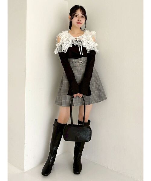 dazzlin（ダズリン）の「シアーラフルカットトップス（Tシャツ/カットソー・レディース・オフホワイト/ブルー/ブラック・FREE）」の10枚目の写真