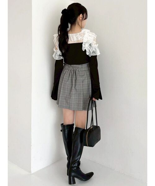 dazzlin（ダズリン）の「シアーラフルカットトップス（Tシャツ/カットソー・レディース・オフホワイト/ブルー/ブラック・FREE）」の12枚目の写真