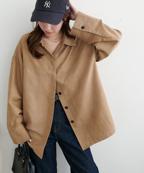 DISCOAT(ディスコート)の「【WEB限定】フェイクスエードシャツ(シャツ/ブラウス・レディース・ベージュ/ベビーピンク/ライトベージュ・FREE)」の12枚目の写真