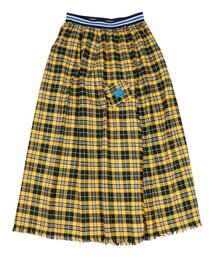 Monkey Flower（モンキーフラワー）の「チェック起毛ロングラップ(KILT)スカート/MF3WSK01F イエロー（スカート）」