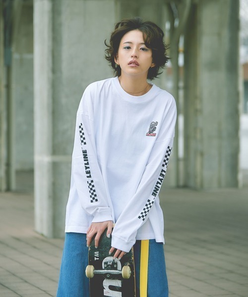 Leyline(レイライン)の「【Leyline】Skull checker l/s tee(Tシャツ/カットソー・メンズ・ブラック/ホワイト・M/L/XL)」の3枚目の写真