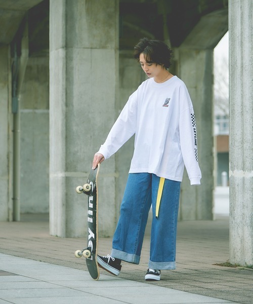 Leyline(レイライン)の「【Leyline】Skull checker l/s tee(Tシャツ/カットソー・メンズ・ブラック/ホワイト・M/L/XL)」の4枚目の写真