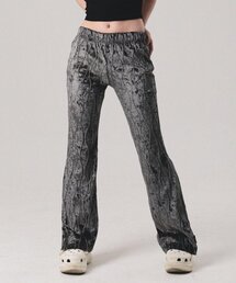 VELVET WAVE STITCH BOOTS PANTS (CHARCOAL)