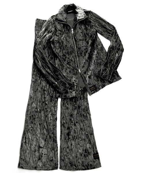 PIECEMAKER（ピースメーカー）の「VELVET WAVE STITCH BOOTS PANTS (CHARCOAL)（スウェットパンツ・レディース・その他・FREE）」の6枚目の写真