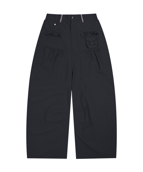 RuNaKi'Hu'(ルナキフ)の「WXP042 サキフリルシアサッカー ワイドパンツ (ブラック)(その他パンツ・レディース・その他・1/2/3)」の6枚目の写真