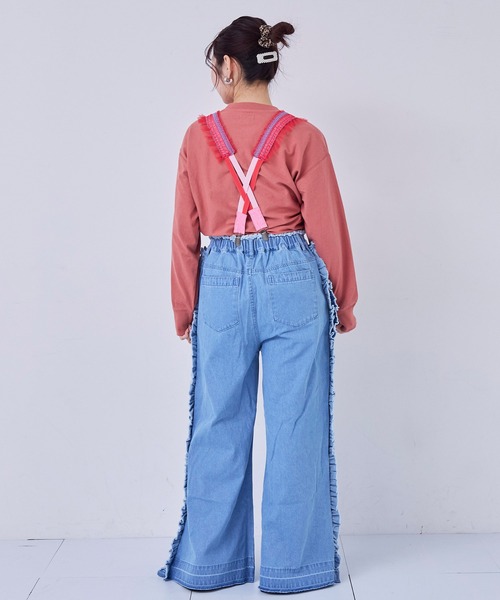 MARKEY'S（マーキーズ）の「デニムサイドフリルバギーパンツ/おとな（デニムパンツ・レディース・ネイビー/ライトブルー・160cm）」の5枚目の写真