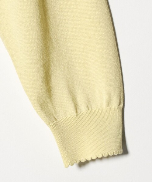 6（ロク）の「＜6(ROKU)＞ コットン ピコット  Vネック ニット（ニット/セーター・レディース・グレー系/イエロー・FREE）」の9枚目の写真