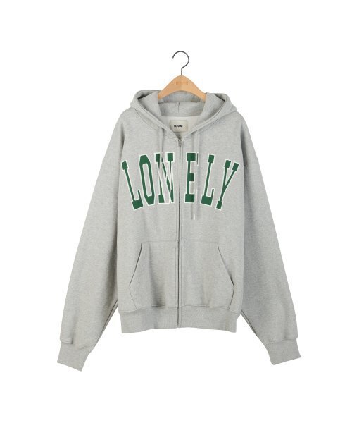 LONELY/LOVELY — худи с молнией FLUFF ZIP-UP серый