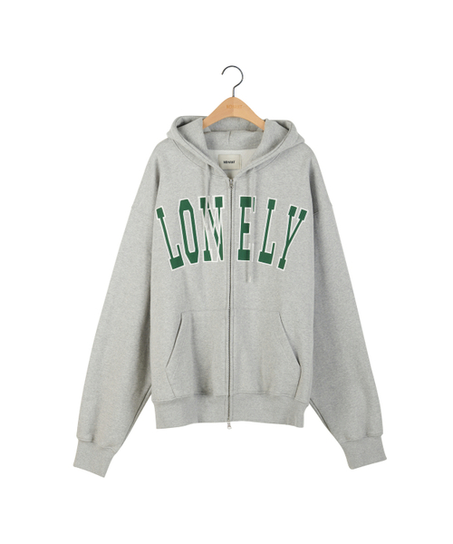 セール】LONELY/LOVELY FLUFF HOODIE ZIP-UP GRAY（パーカー）｜NOHANT