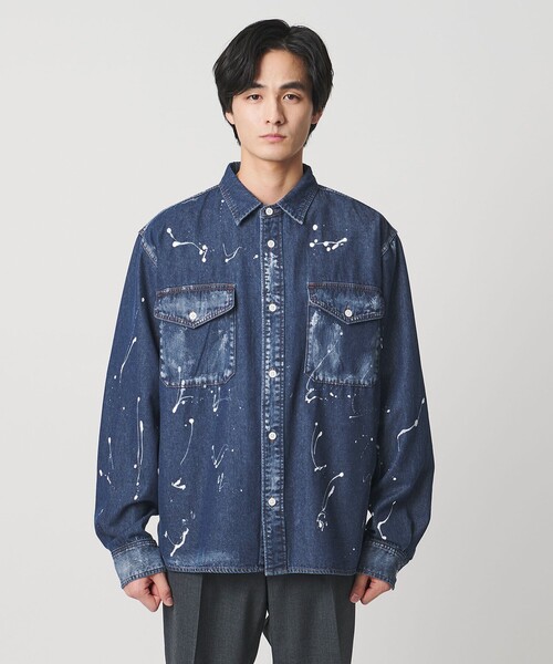 UNITED ARROWS(ユナイテッドアローズ)の「【別注】<WESCOT>スプラッシュ ペイント デニム シャツ(シャツ/ブラウス・メンズ・コバルトブルー・S/M/L/XL)」の4枚目の写真