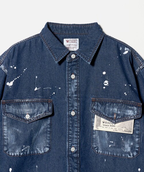 UNITED ARROWS(ユナイテッドアローズ)の「【別注】<WESCOT>スプラッシュ ペイント デニム シャツ(シャツ/ブラウス・メンズ・コバルトブルー・S/M/L/XL)」の9枚目の写真
