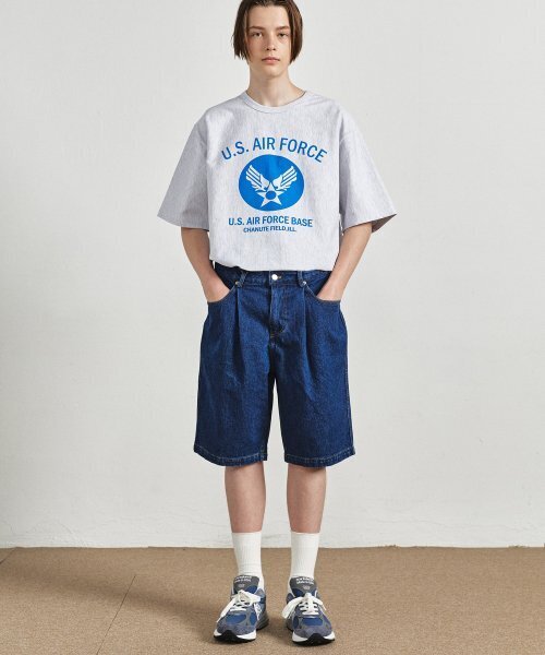 ワンタックデニムショートパンツ