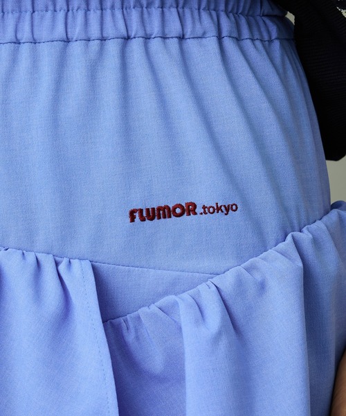 FLUMOR（フラマー）の「フリルリラックスパンツ（スラックス・レディース・ブラック/サックスブルー・38）」の12枚目の写真