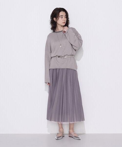 COMME CA(コムサ)の「ソフトチュール×ウーリー分繊トリコット広巾 スカート(スカート・レディース・ピンク・9号/7号/11号)」の5枚目の写真