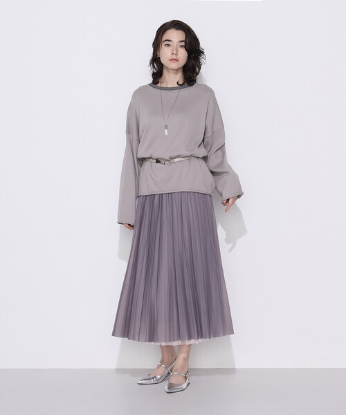 COMME CA(コムサ)の「ソフトチュール×ウーリー分繊トリコット広巾 スカート(スカート・レディース・ピンク・9号/7号/11号)」の6枚目の写真