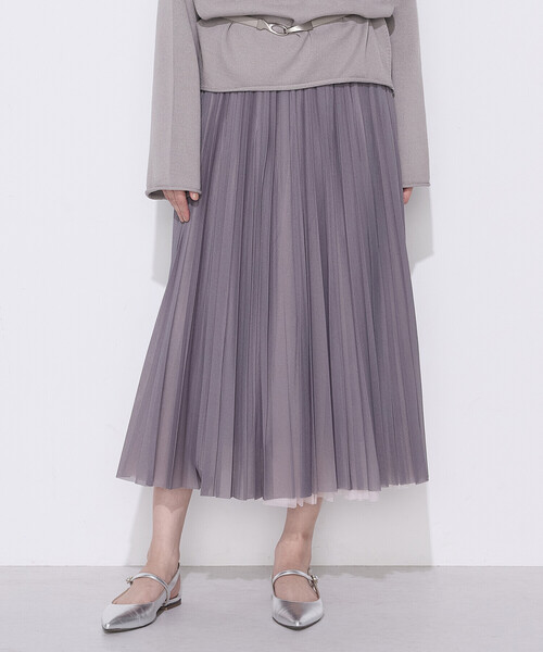 COMME CA(コムサ)の「ソフトチュール×ウーリー分繊トリコット広巾 スカート(スカート・レディース・ピンク・9号/7号/11号)」の10枚目の写真