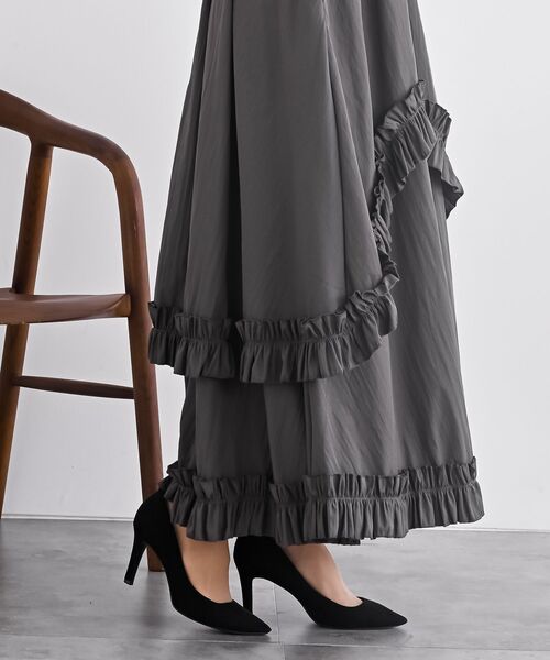 rps(アールピーエス)の「フリルアシメトリーレイヤースカート(スカート・レディース・ブラック/チャコールグレー・フリー)」の8枚目の写真