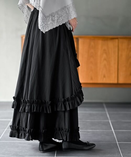 rps(アールピーエス)の「フリルアシメトリーレイヤースカート(スカート・レディース・ブラック/チャコールグレー・フリー)」の14枚目の写真