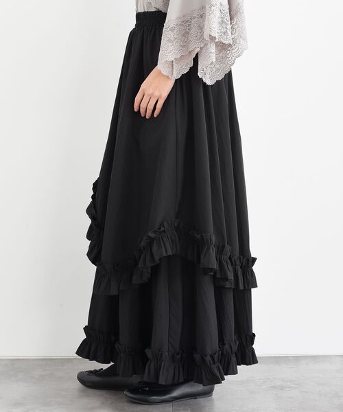 rps(アールピーエス)の「フリルアシメトリーレイヤースカート(スカート・レディース・ブラック/チャコールグレー・フリー)」の16枚目の写真