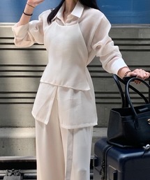 FAVORITO（ファヴォリート）の「シャツ×ベスト レイヤードトップス（アンサンブル）」