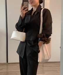 シャツ×ベスト レイヤードトップス