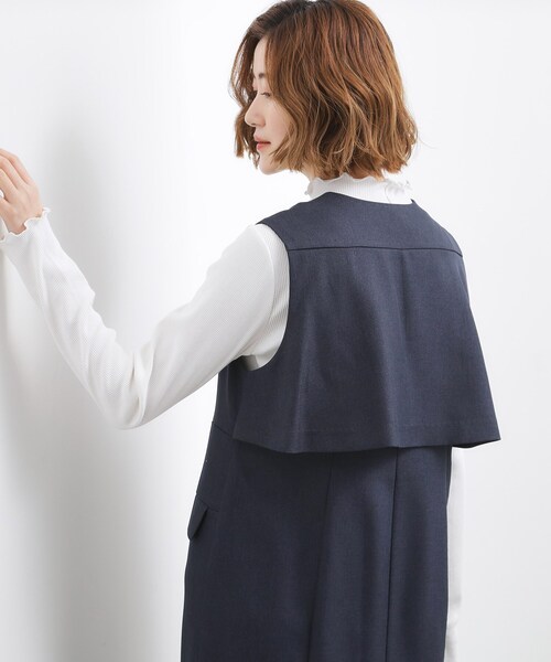 grove(グローブ)の「高評価!【一枚着/ジレ】着回しできるトレンチライクジャンドレ(ワンピース・レディース・ネイビー/ベージュ/ブルー・02/01/05/04/03)」の12枚目の写真