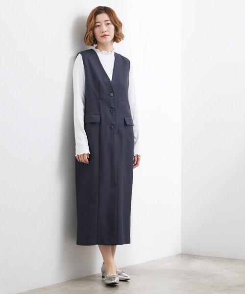 grove(グローブ)の「高評価!【一枚着/ジレ】着回しできるトレンチライクジャンドレ(ワンピース・レディース・ネイビー/ベージュ/ブルー・02/01/05/04/03)」の13枚目の写真