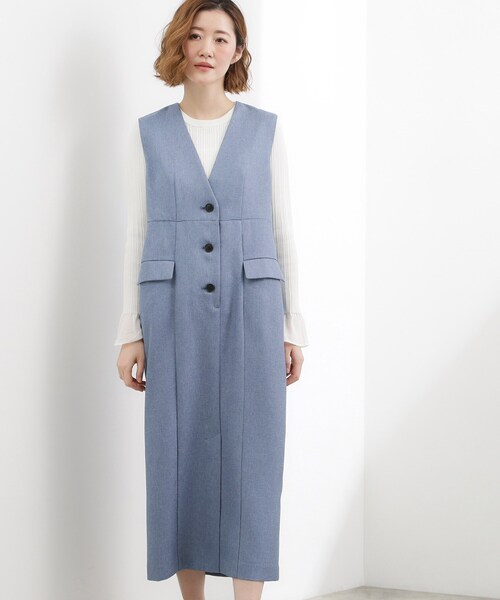 grove(グローブ)の「高評価!【一枚着/ジレ】着回しできるトレンチライクジャンドレ(ワンピース・レディース・ネイビー/ベージュ/ブルー・02/01/05/04/03)」の15枚目の写真