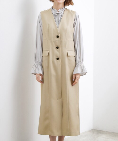 grove(グローブ)の「高評価!【一枚着/ジレ】着回しできるトレンチライクジャンドレ(ワンピース・レディース・ネイビー/ベージュ/ブルー・02/01/05/04/03)」の19枚目の写真