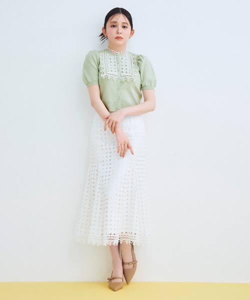 CELFORD(セルフォード)の「【UVカット】ビブヨークレースカーディガン(カーディガン/ボレロ・レディース・ブラック/グレー・F)」の4枚目の写真