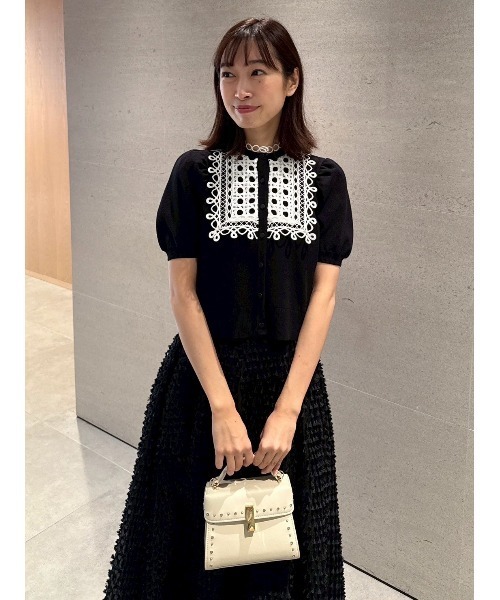 CELFORD(セルフォード)の「【UVカット】ビブヨークレースカーディガン(カーディガン/ボレロ・レディース・ブラック/グレー・F)」の5枚目の写真