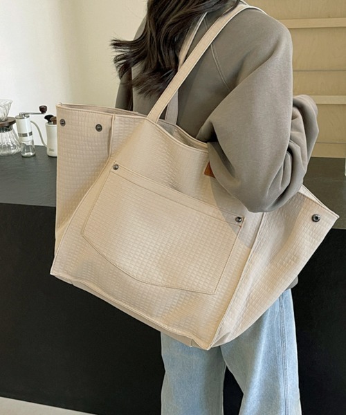 Miniministore（ミニミニストア）の「トートバッグ 軽量 2wayバッグ A4（トートバッグ・レディース・ブルーグレー/ブラック/ミント/ベージュ・FREE）」の4枚目の写真
