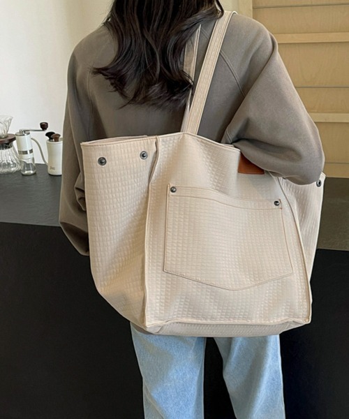 Miniministore（ミニミニストア）の「トートバッグ 軽量 2wayバッグ A4（トートバッグ・レディース・ブルーグレー/ブラック/ミント/ベージュ・FREE）」の5枚目の写真