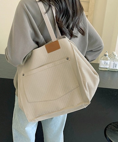 Miniministore（ミニミニストア）の「トートバッグ 軽量 2wayバッグ A4（トートバッグ・レディース・ブルーグレー/ブラック/ミント/ベージュ・FREE）」の6枚目の写真