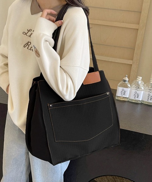 Miniministore（ミニミニストア）の「トートバッグ 軽量 2wayバッグ A4（トートバッグ・レディース・ブルーグレー/ブラック/ミント/ベージュ・FREE）」の7枚目の写真