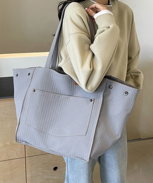 Miniministore（ミニミニストア）の「トートバッグ 軽量 2wayバッグ A4（トートバッグ・レディース・ブルーグレー/ブラック/ミント/ベージュ・FREE）」の9枚目の写真
