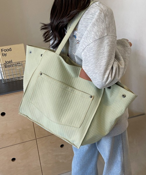 Miniministore（ミニミニストア）の「トートバッグ 軽量 2wayバッグ A4（トートバッグ・レディース・ブルーグレー/ブラック/ミント/ベージュ・FREE）」の12枚目の写真