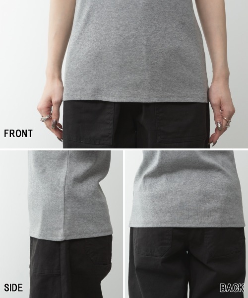 aity(アイティ)の「M-4L キーネック コットン5分袖Tシャツ 夏服(Tシャツ/カットソー・レディース・カーキ/オフホワイト/ブラック/グレイッシュベージュ/杢グレー・4L/3L/LL/L/M)」の8枚目の写真