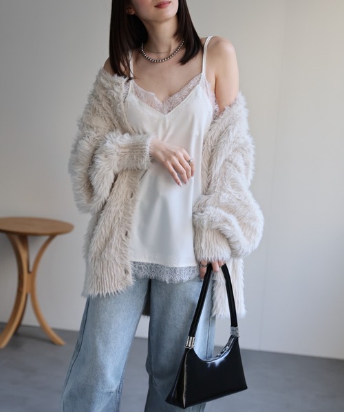 セール】レーストリムサテンキャミソール【動画あり】（キャミソール